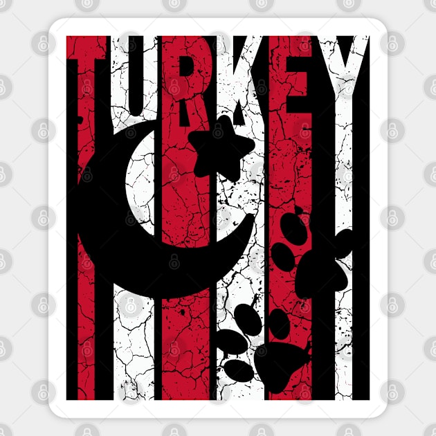 Country of Cat & Dog Lovers - Turkey Flag Retro Magnet by TuncGK